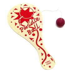 Wooden paddle ball toy